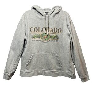 Cotton On Colorado Hoodie XL‎ Gray Rocky Mountain National Park Pullover